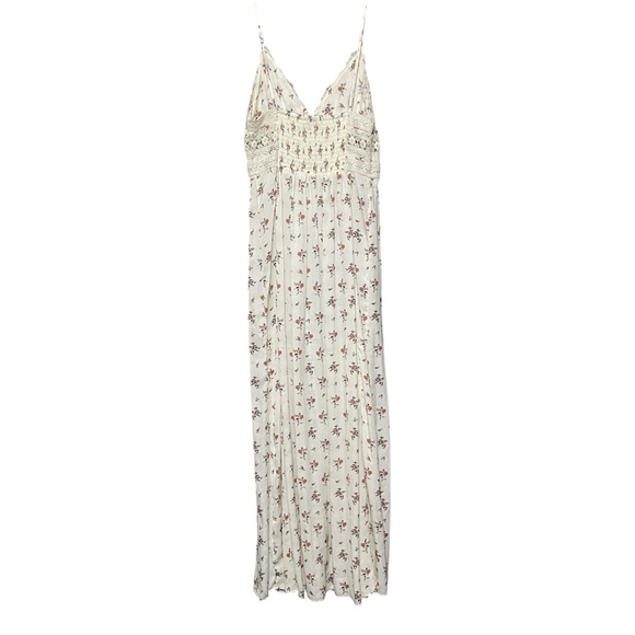 Free People Out And About Maxi Slip Dress in Ivory Combo Romantic‎ Feminine Sz S - Picture 10 of 15